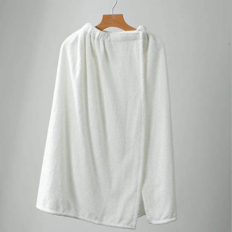 Mens Coral Fleece Bath Robe TowelWearable Style