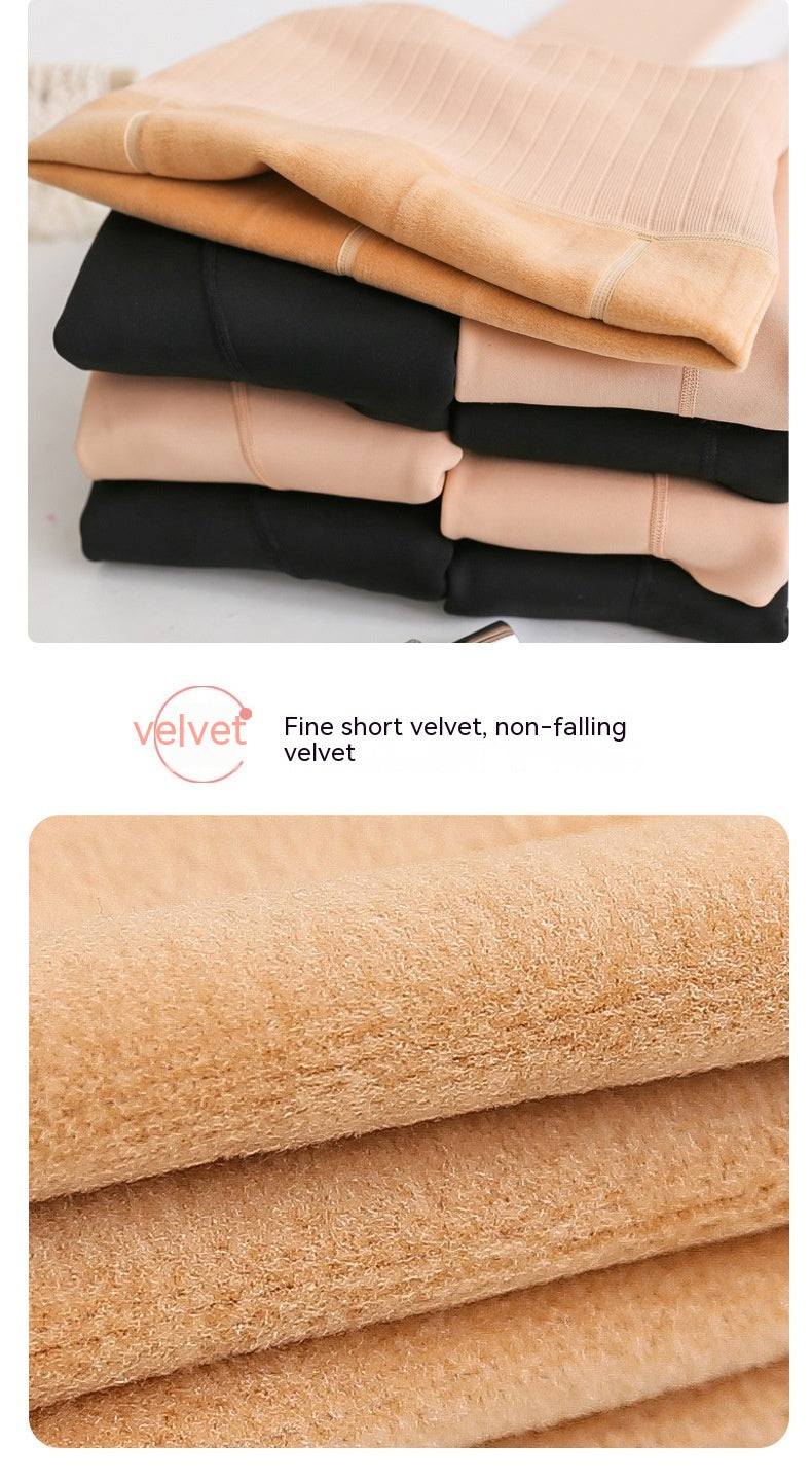 Best Flesh Color Pantyhose Women Fleece-lined Thick Leggings