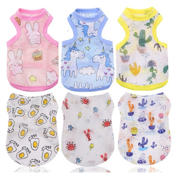 Pet Ice Silk Clothing-Mixed Color-XS-30 * 20 cm-1 piece