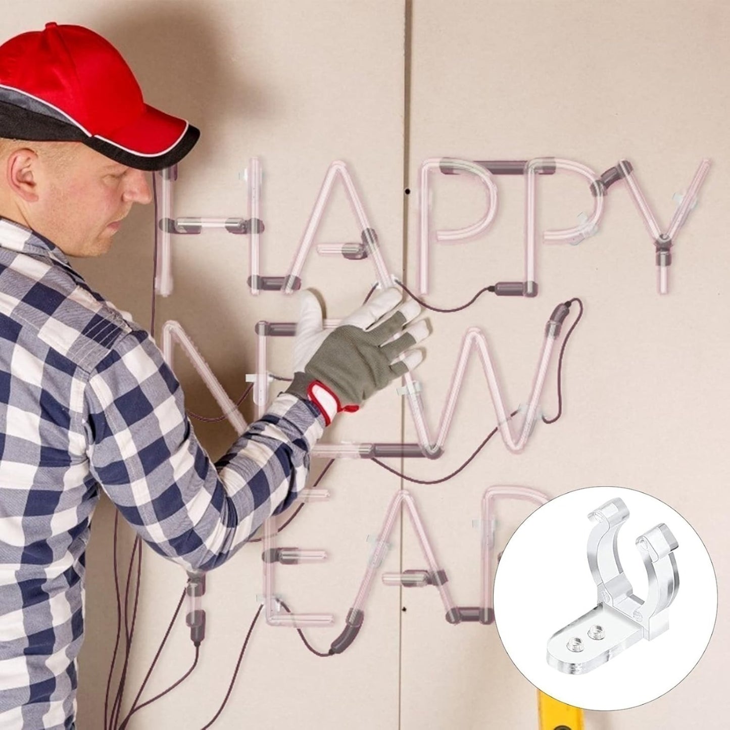 Transparent Phillips-head Screwdrivers With 100 String Light Clips And 200 Mounting Screws For Festive Decorations—Party Accessories Set