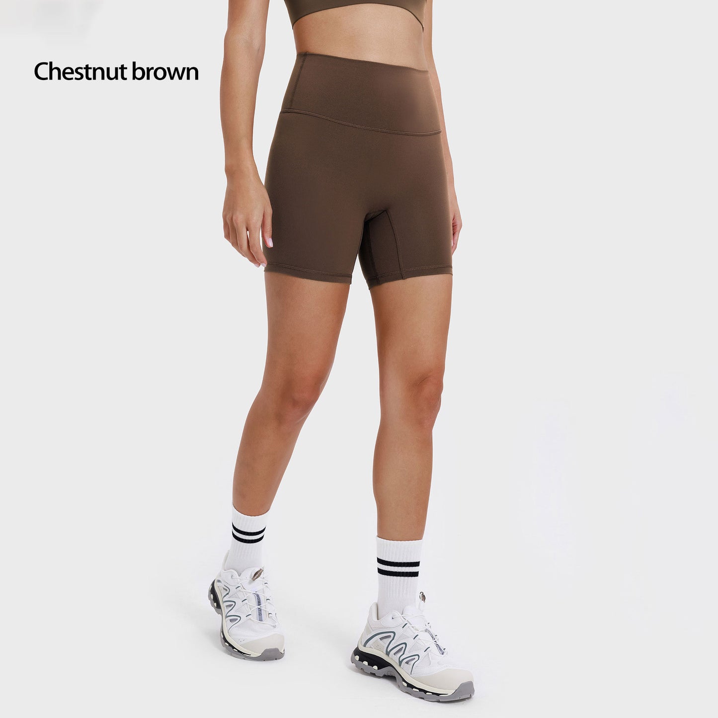 Naked-feel Elastic Yoga Pants, Tummy Control And Butt-lifting Cycling Fitness 3 Pants Tight Running Shorts For Women