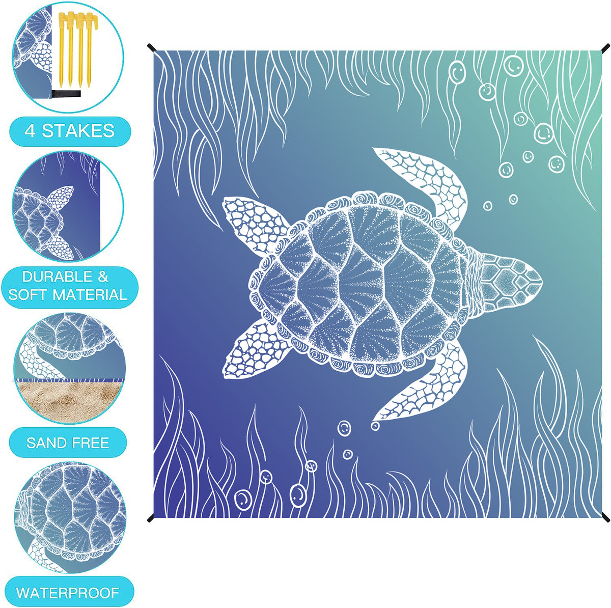 Beach Mat With Digital Print For Outdoor Picnics