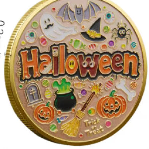 Cute Pumpkin Ghost And Skull Pattern Holiday Event Gift Coin