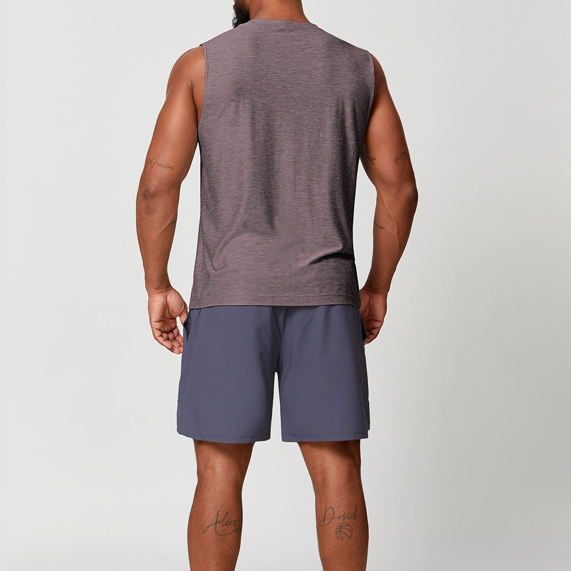 Mens Skin-friendly Quick-drying Two-tone Sports Vest For Fitness