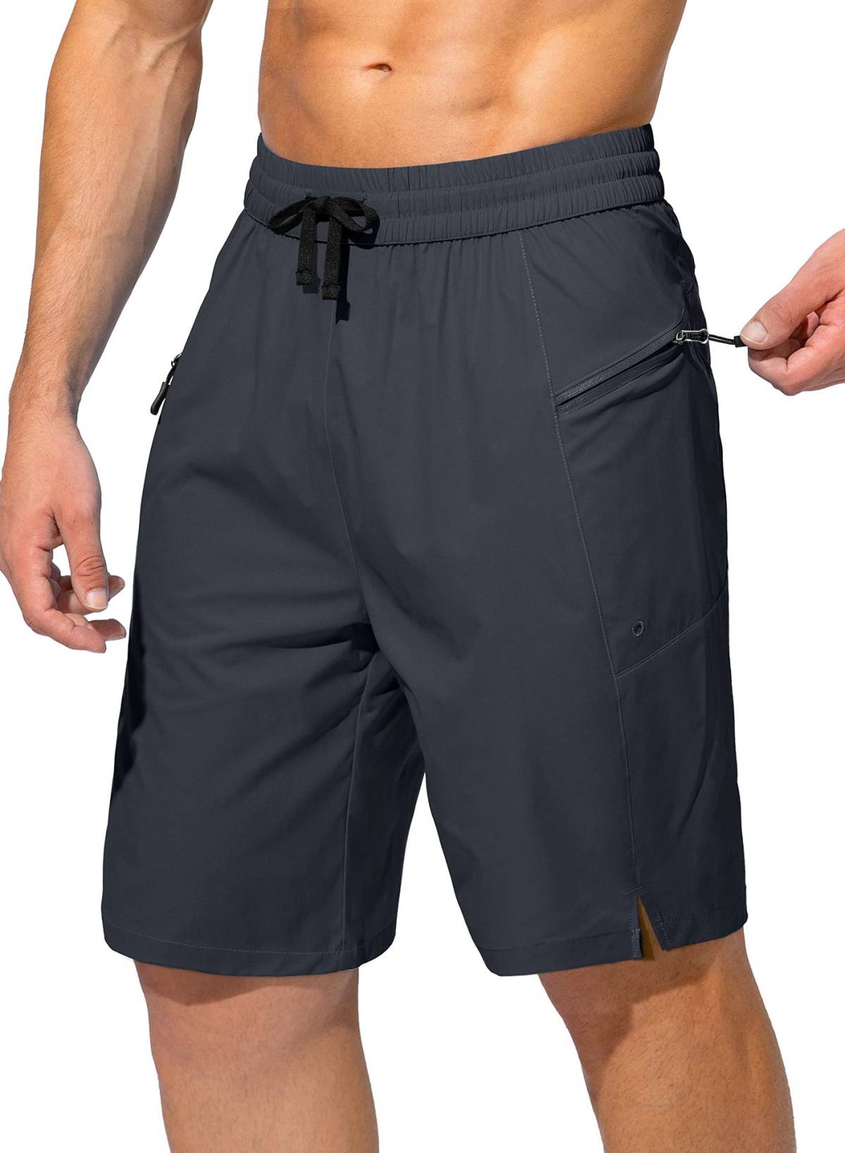 Summer Men's Beach Shorts With Quick Drying Pockets And Drawstring, Loose Outdoor Leisure And Fitness Five Point Shorts