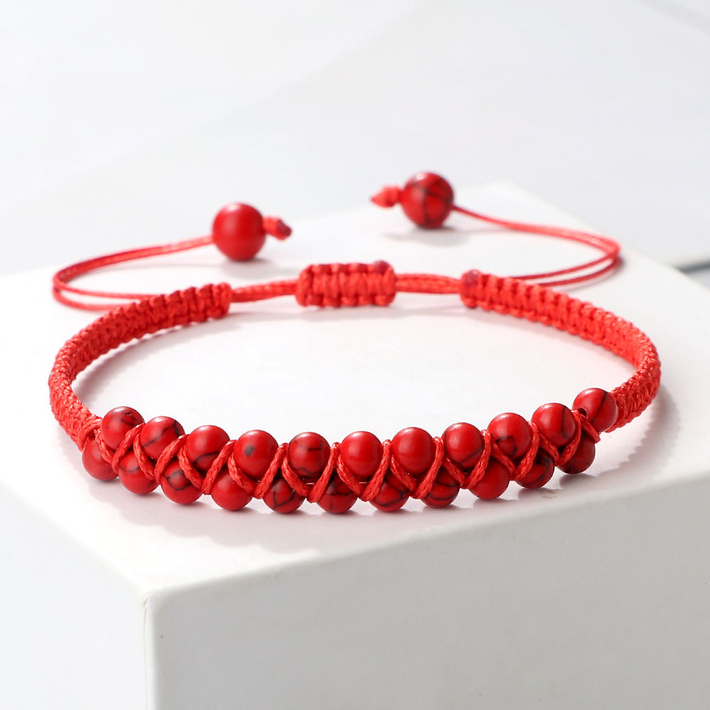 Personality National Fashion Accessories Friendship Rope Bracelet Double Row Beads Carrying Strap
