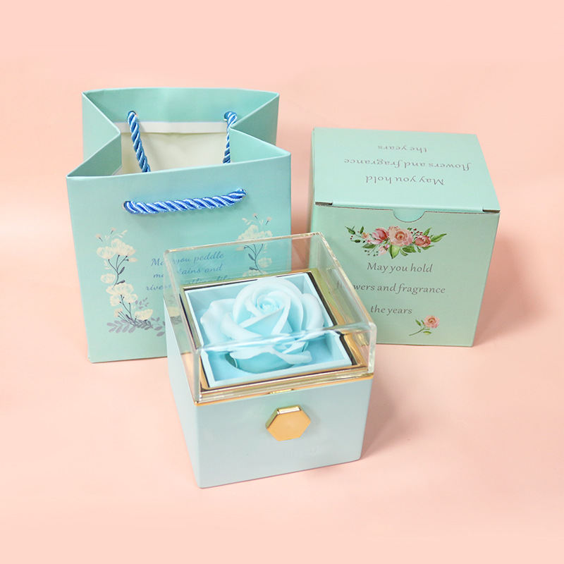 Valentines Day Rose Flower Gift Box Paint Rotation