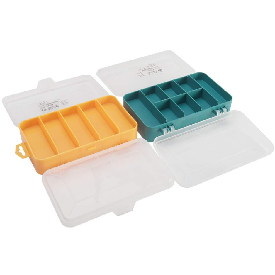 Screw Storage Box Double Side 13 Grids Hardware Organizer Portable Small Parts Case Yellow