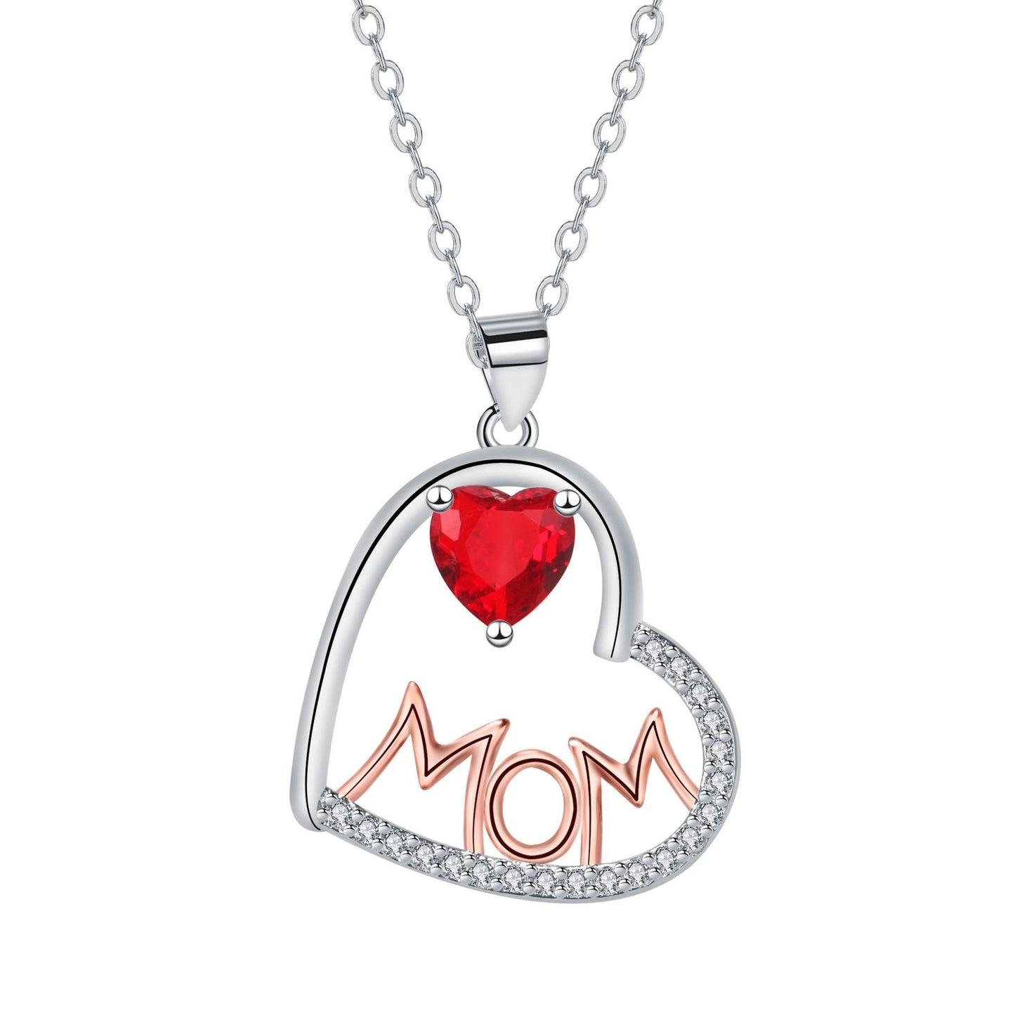 European And American Fashion Best-seller Mother's Day Necklace Heart-shaped MOM Necklace