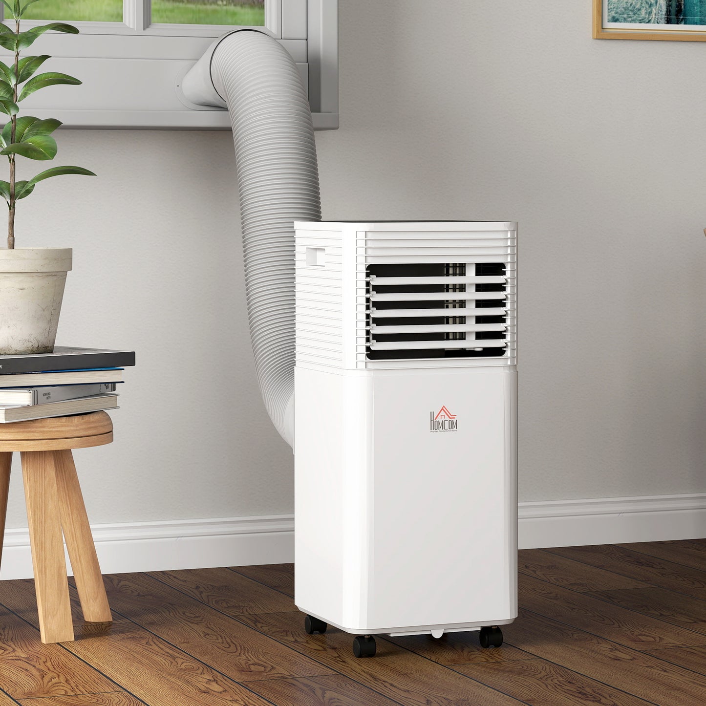 10000 BTU Mobile Air Conditioner for Cooling and Dehumidifying, Remote Control, 24H Timer, LED Display, White