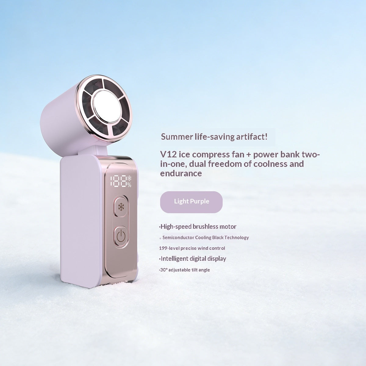 Dual-Use Semiconductor Cooling Ice Pack Portable USB Powerful Fan
