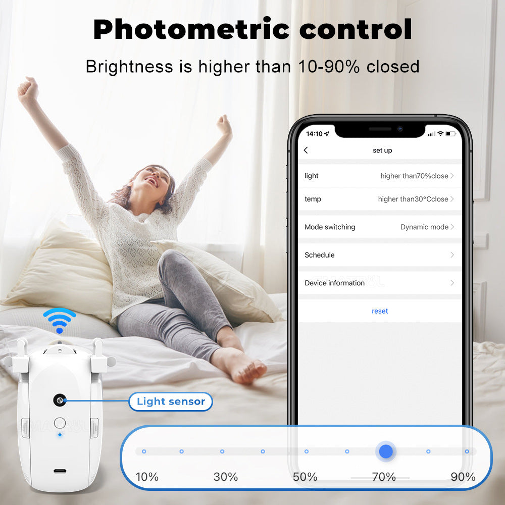 Smart Curtain Motor With Light And Temperature Sensing