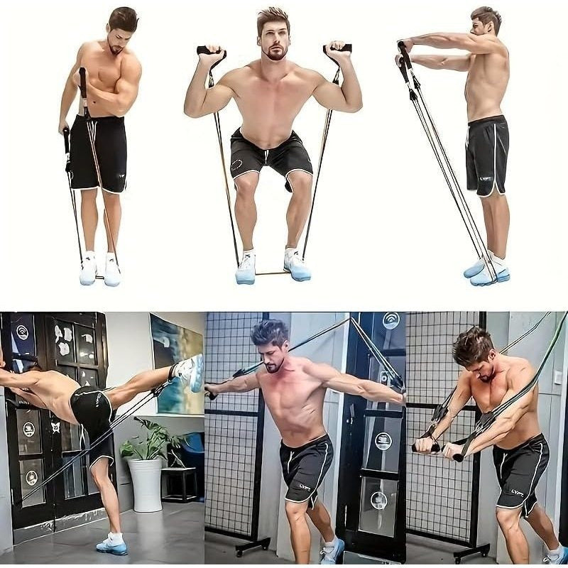 Fitness Widerstandsband Set, 5-in-1 Widerstandsbänder Mit Türanker, Griffen & Knöchelschlaufe Für Krafttraining, Muskelaufbau, Pilates, Stretching, Rehabilitation-Partyzubehör-Set