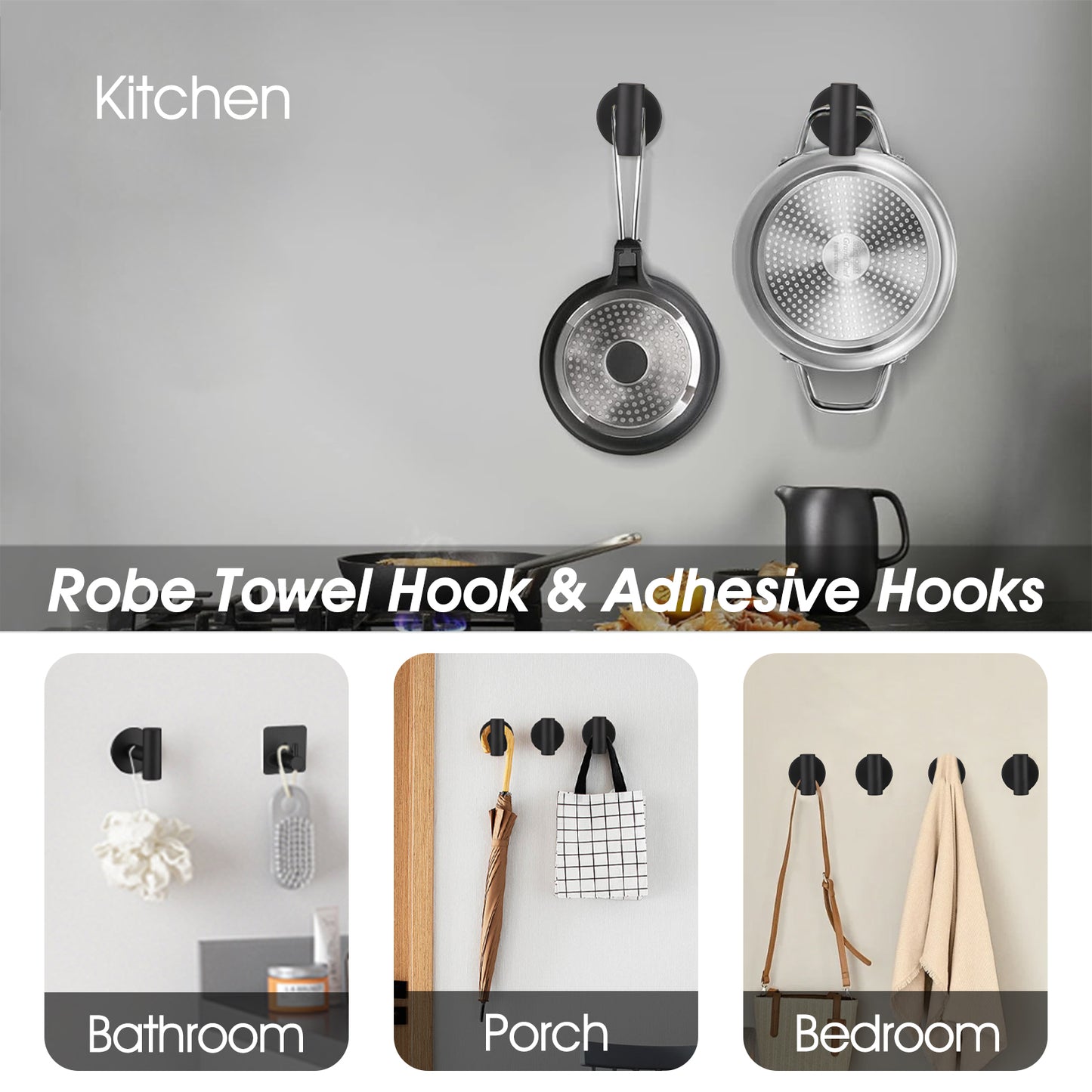 9 Pieces Bathroom Hardware Accessories Set Towel Bar Set Wall Mounted