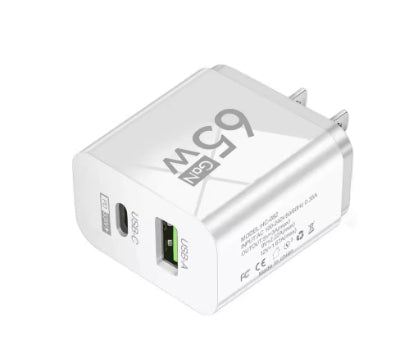 65W Frosted Square 1USB 2PD Multi-port Charger Mobile Phone Charger 5v2a 12W Standard Charging Plug