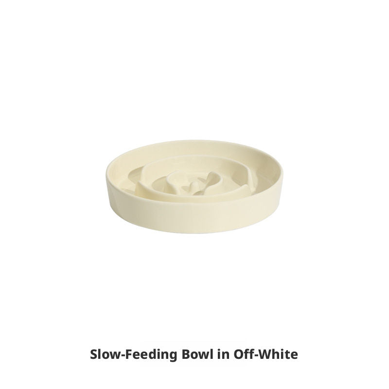 Pet Slow Food Bowl-Off-White-Small Dog-1 pack