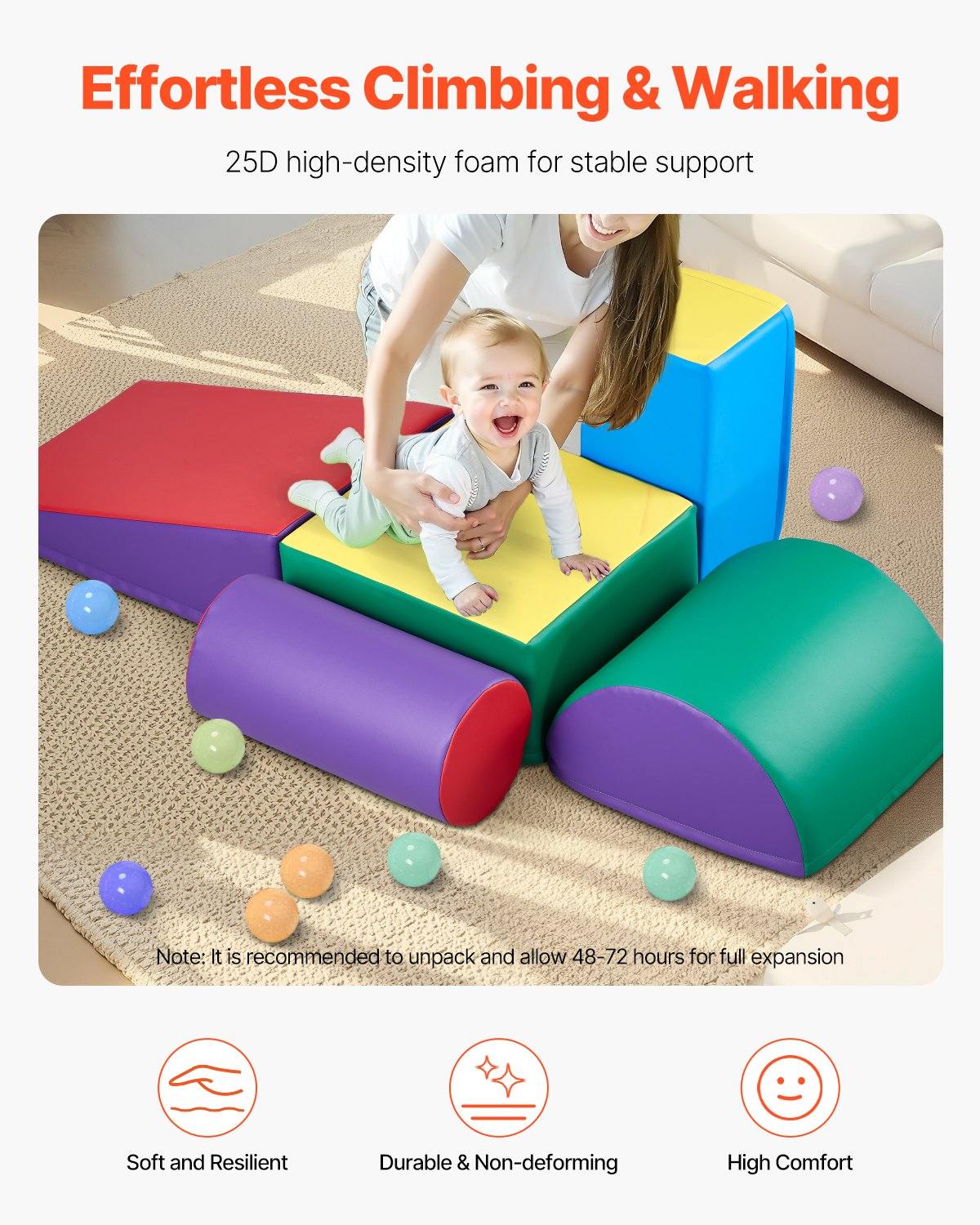 Climbing Toys 5 Piece Foam Climbing Blocks Set For Toddlers And Preschoolers