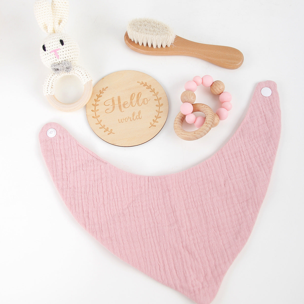 Gift Box Bib Set Creative Silicone Bead Pacifier Clip Party Favors