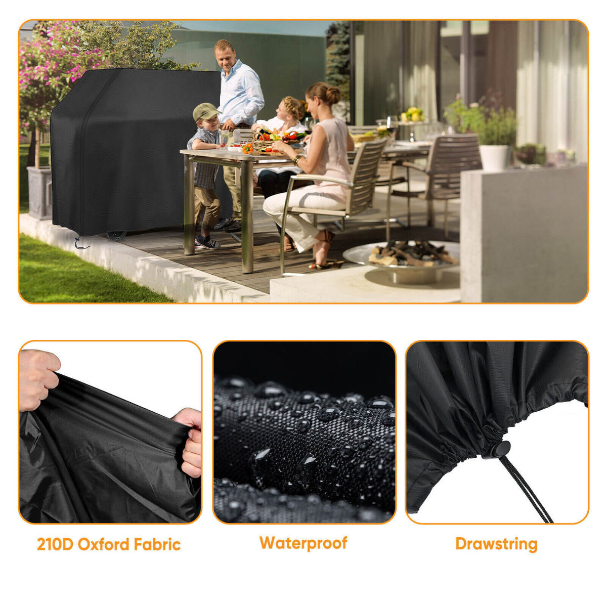 Heavy Duty BBQ Cover Waterproof Barbecue Gas Smoker Grill Patio Garden Outdoor