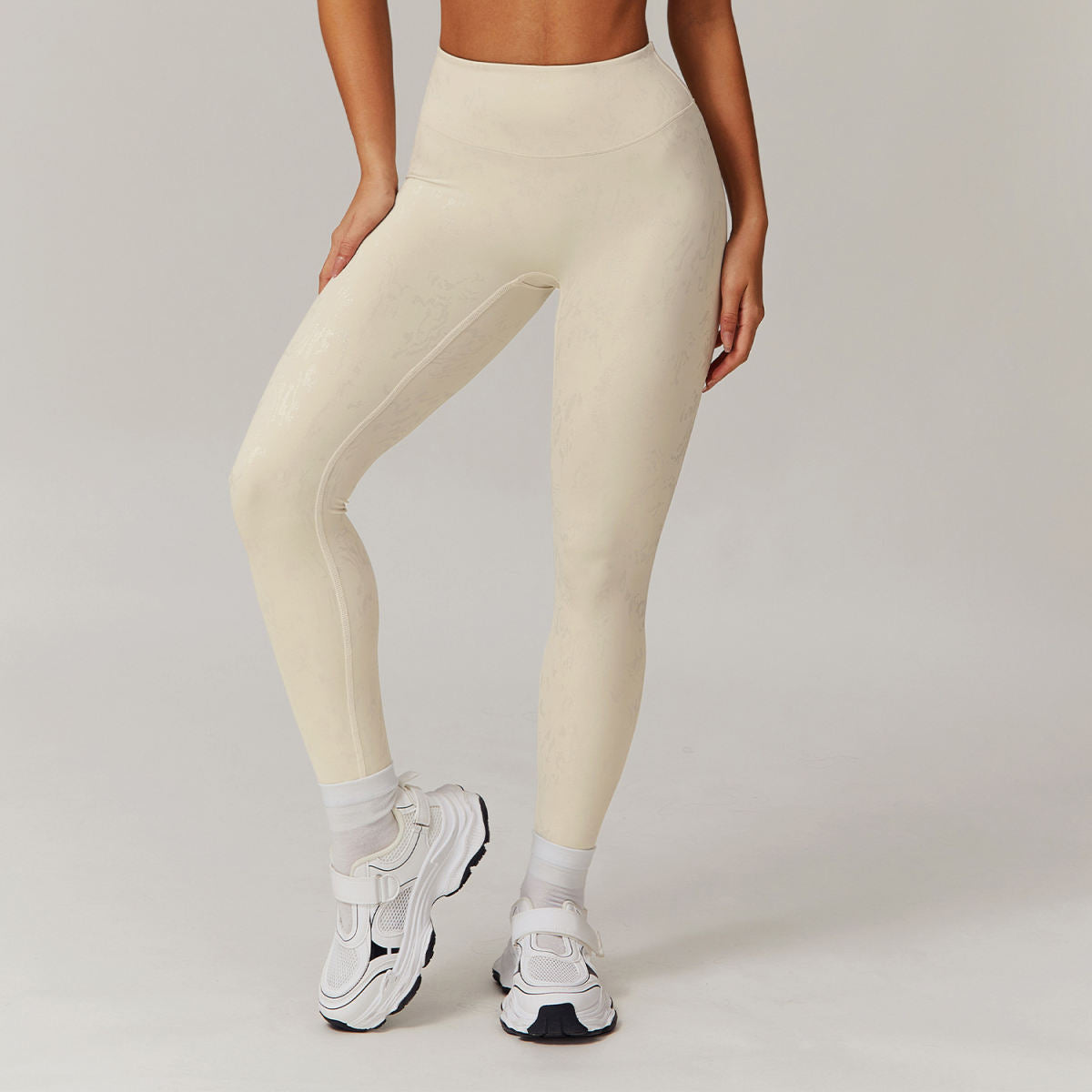 High Waist Bronzing Casual Yoga Pants Women's Running Quick-drying Nude Feel