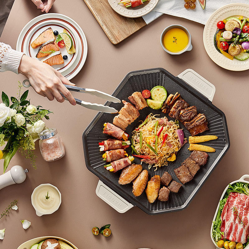 Household Non-Stick Electric Grill Korean-Style Smokeless BBQ Pan