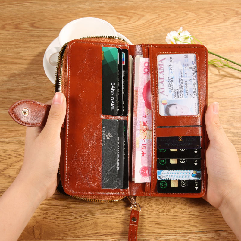 Long Leather Wallet For Women, New Style Wallet, Exquisite And High-end Card Case, Large-capacity Clutch, Mobile Phone Case, One-piece Consignment