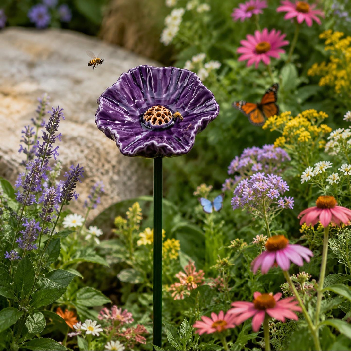 Balcony Flower Pot Butterfly Bird Bath