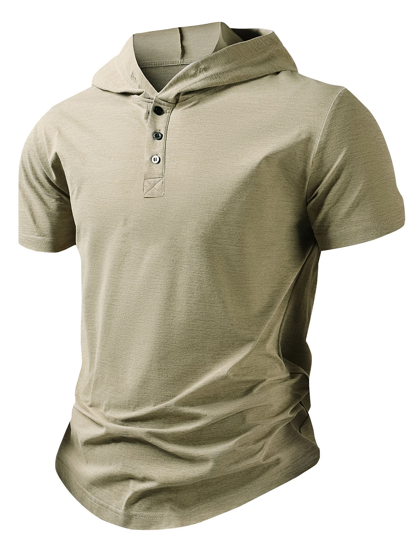Mens Short-Sleeved Hoodie For Casual Sports And Fitness