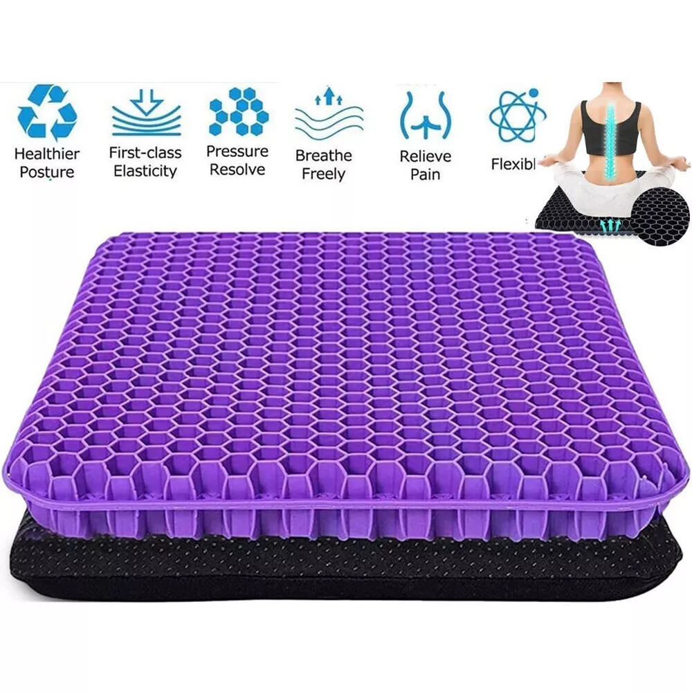 Honeycomb Breathable Gel Seat Cushion Cooling Double Thick Egg Sitting Pad Mat