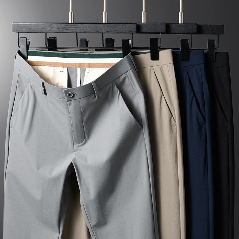 Summer Ice-silk Cooling Casual Pants Thin Long Trousers
