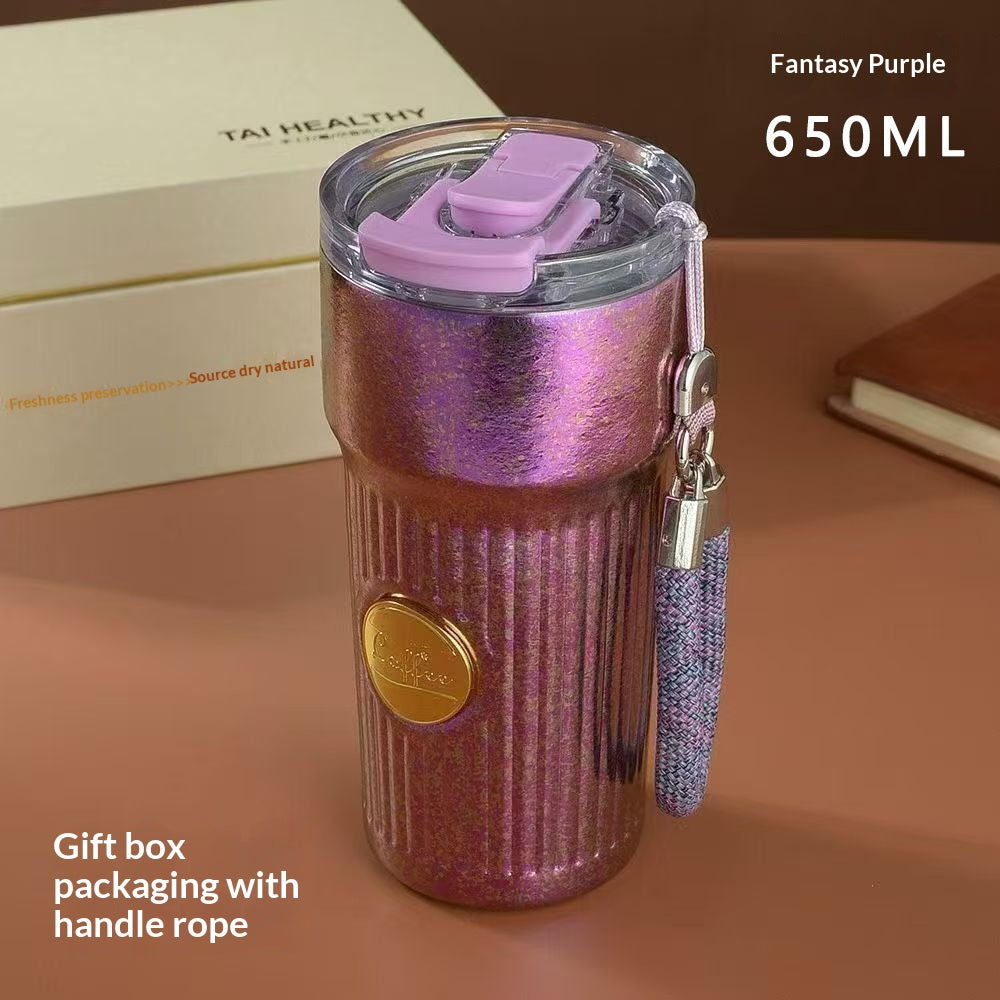 Portable New-style Pure-titanium Insulated Cup With A Carrying Strap