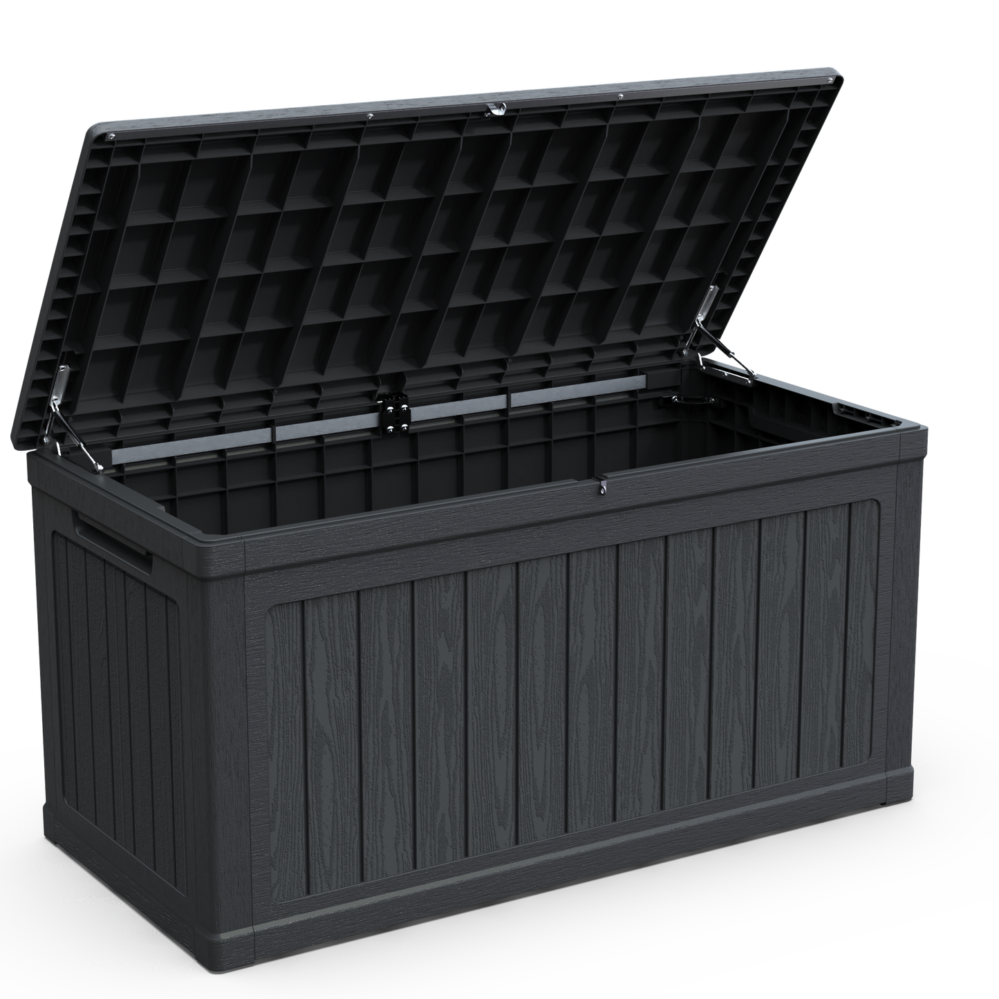 230 Gallon Large Outdoor Storage XXL Deck Box For Patio Furniture, Outdoor Cushions, Garden Tools And SportsPools Equipment, Waterproof Resin, Lockable, Black