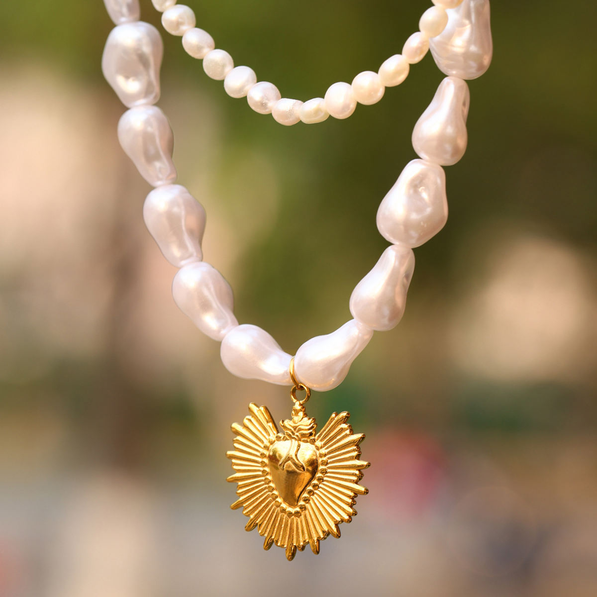 Ocean Series Baroque Shell Pearls Starfish Multi-accessories Necklace