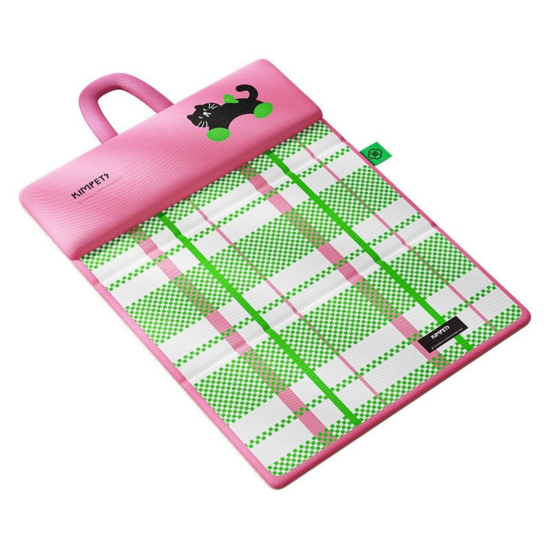 Summer Cooling Pet Mat Bed With Pillow Folding Portable Double-Sided For Cats Small Dogs
