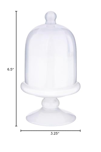 47th & Main Scented Candles Matte Cloche Footed Decorative Glass Candle for Home Decor, 3.25" Dia x 6.5" Tall, White/Cashm...