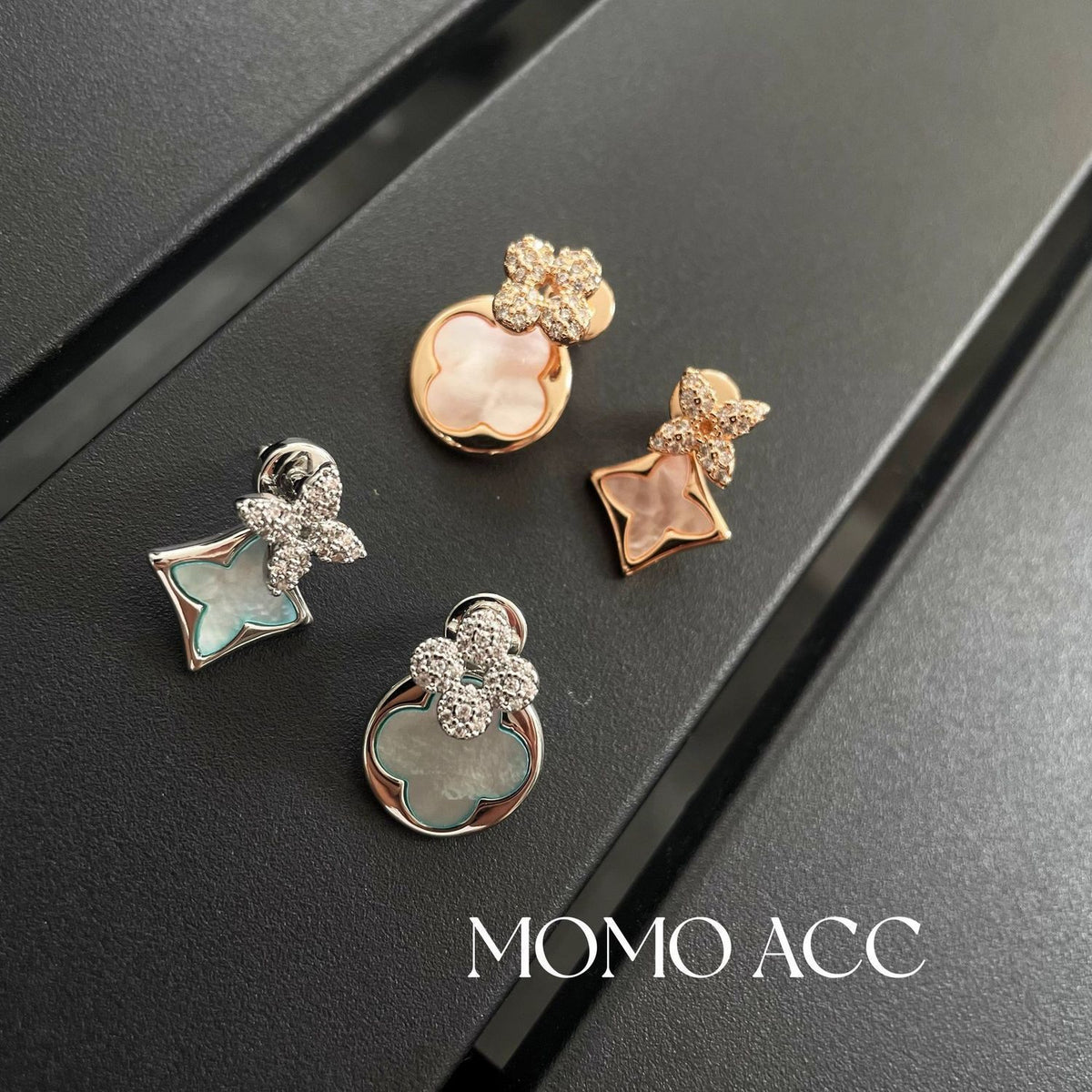 2026 New 3D Premium Elegant Four-Leaf Clover Stud Earrings, Fashion Versatile Designer Women's Ear Jewelry