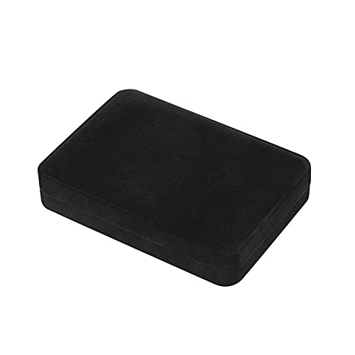 LETURE Large Velvet Jewelry Set Box, Big Ring Earring Pendant Gift Box, Pearl/Chunky Necklace Jewelry Storage Case (Black)