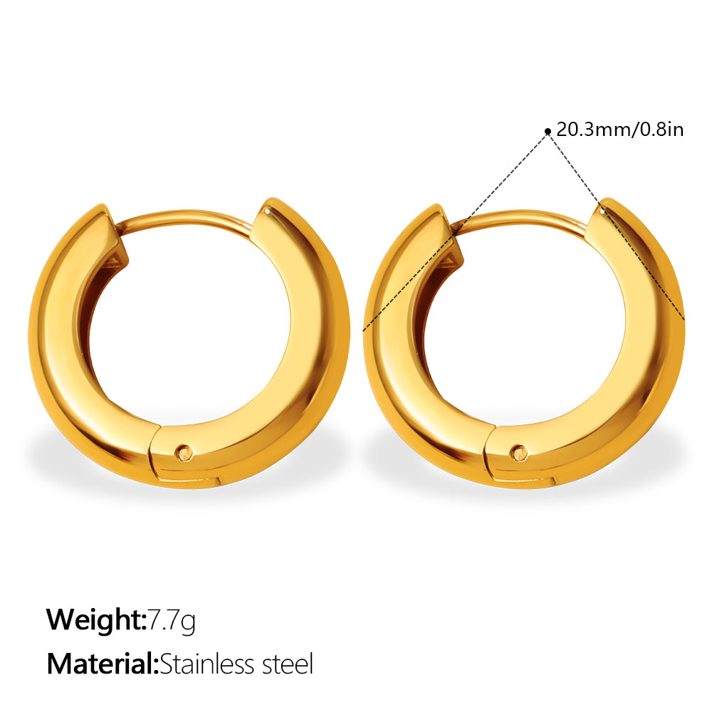 Classic Korean Style, Simple And Smooth Plain Hoop Earrings, High-end Minimalist Titanium Steel And Stainless Steel Clip-on Earrings, Minimalist And Petite Women's Earrings