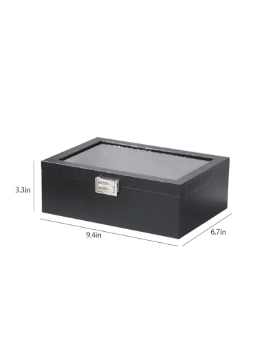 Kanwoder Bracelet Holder Organizer Box, Jewelry Storage Case with 2 Rods, Bangle Watch Display Tray for Women Girls (Black)