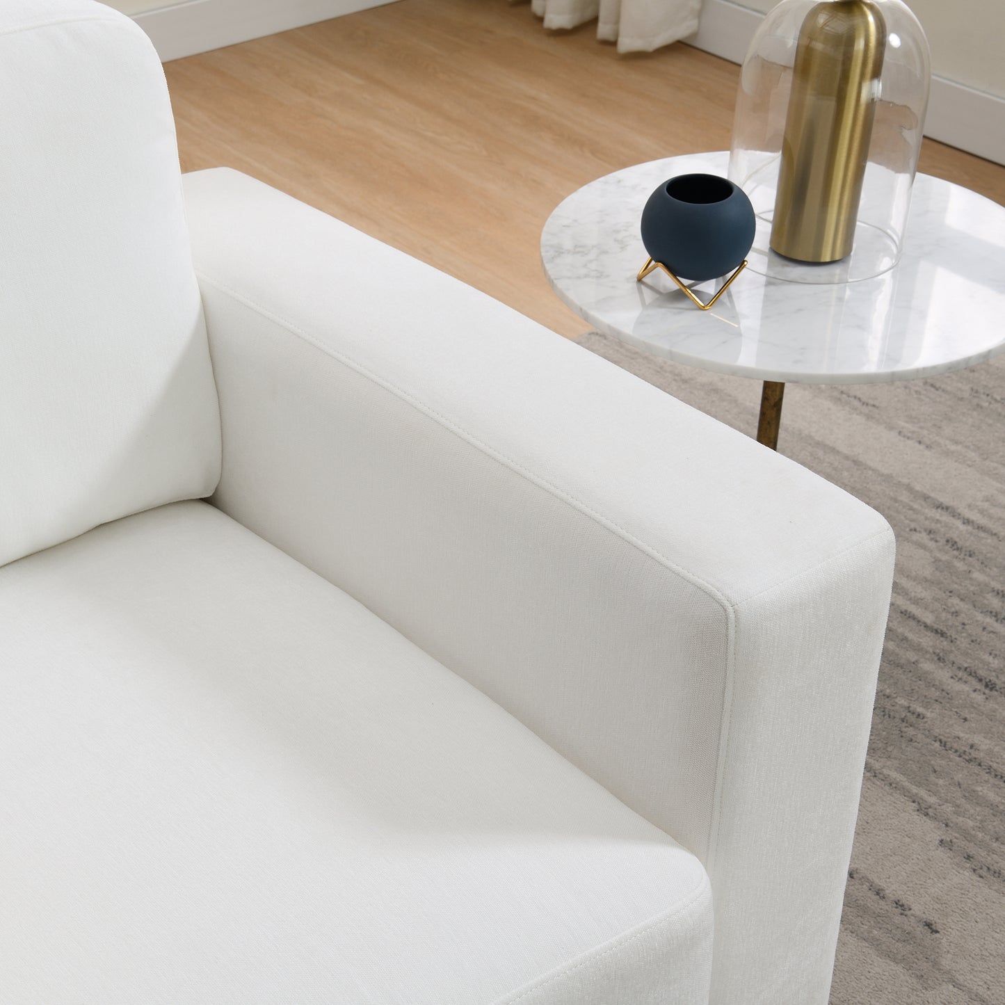 Oversized Accent Chair With Widen Arms, Chenille Fabric Modern Chair, Washable Covers, Comfy Upholstered Large Chair Armchair Sofa Chair Reading Chair For Living Room Bedroom Office, Ivory