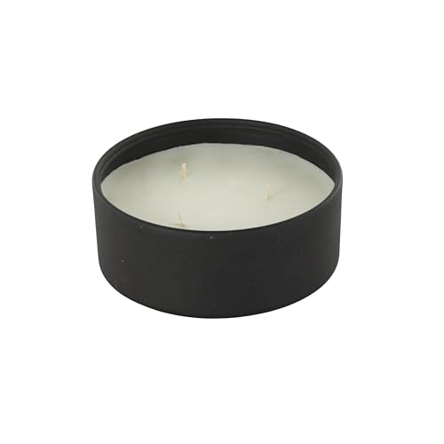 Deco 79 Metal Decorative Candle Creamy Vanilla Swirl Scented Textured 22oz 3 Wick Aromatherapy Candle with White Wax, Wax ...