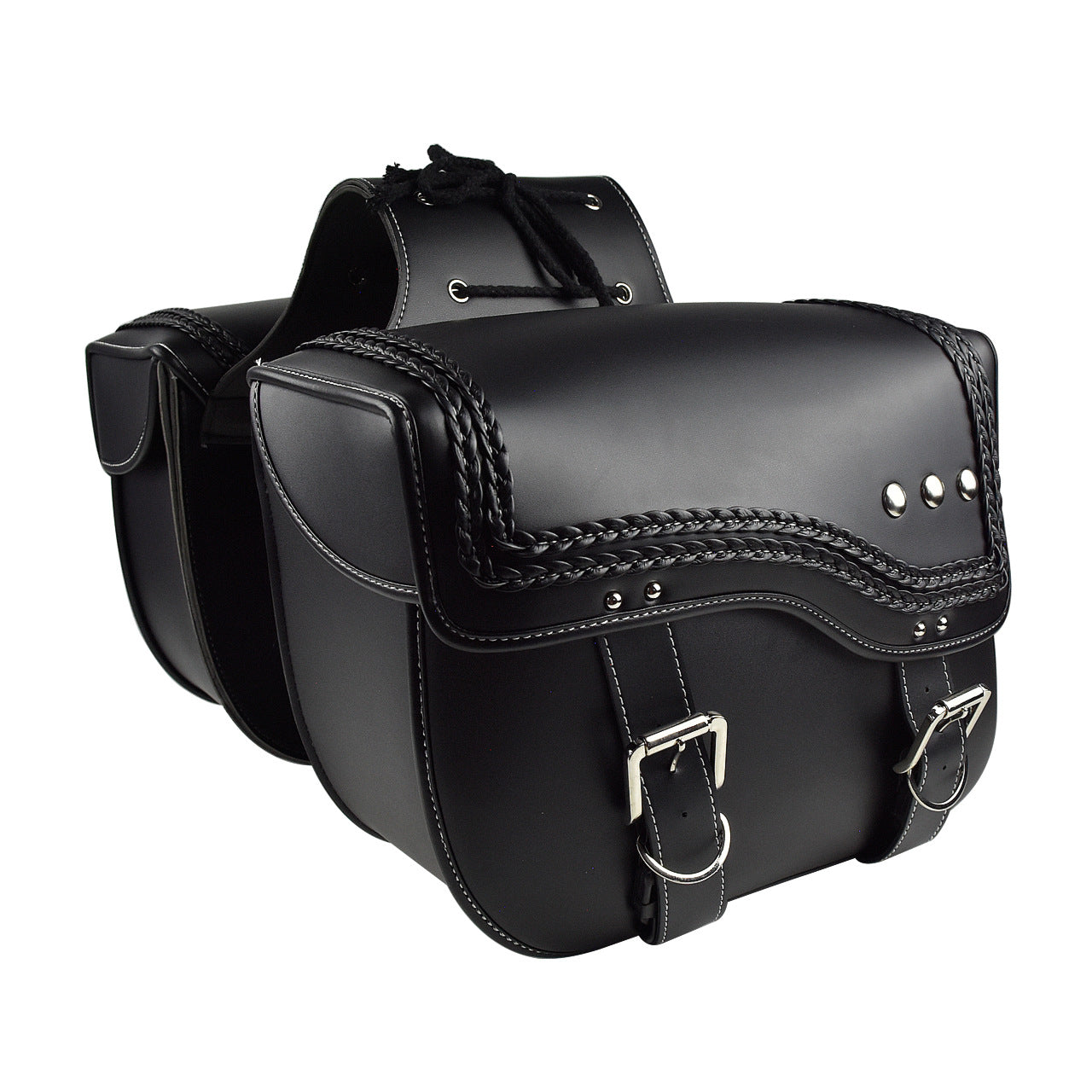 Universal PU Leather Motorcycle Accessories Large Side Bags