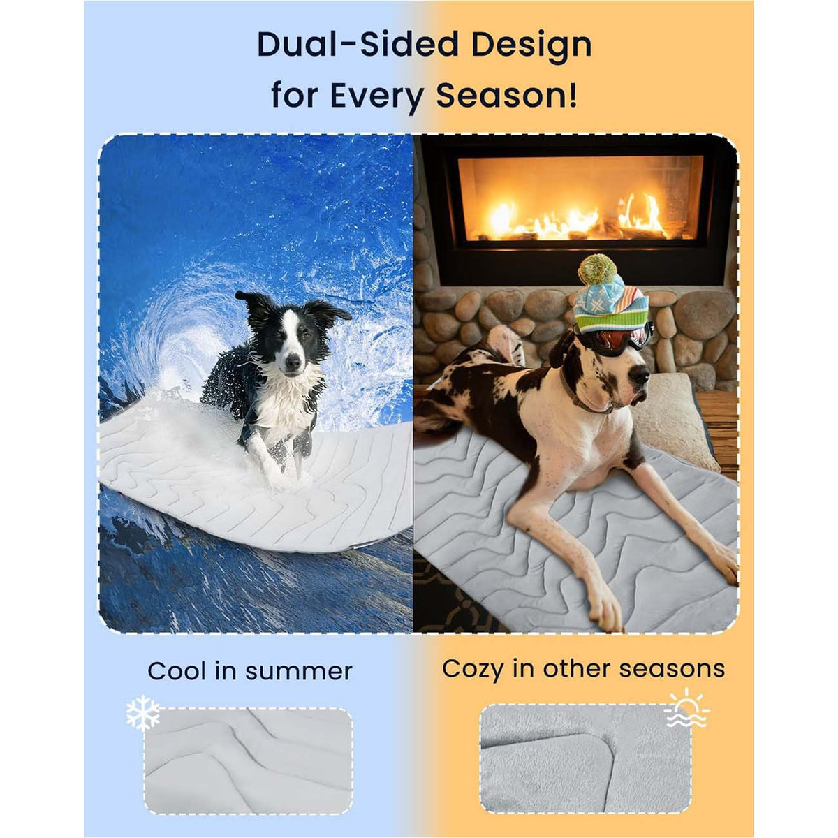 Pet Ice Mat Summer Dog Cat Cool Pad Mattress Heatstroke Prevention Cooling Pet Cold And Warm Dual-purpose Pad