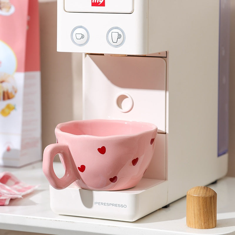 Ins-style Korean Pastel Heart-themed Ceramic Dinnerware Series