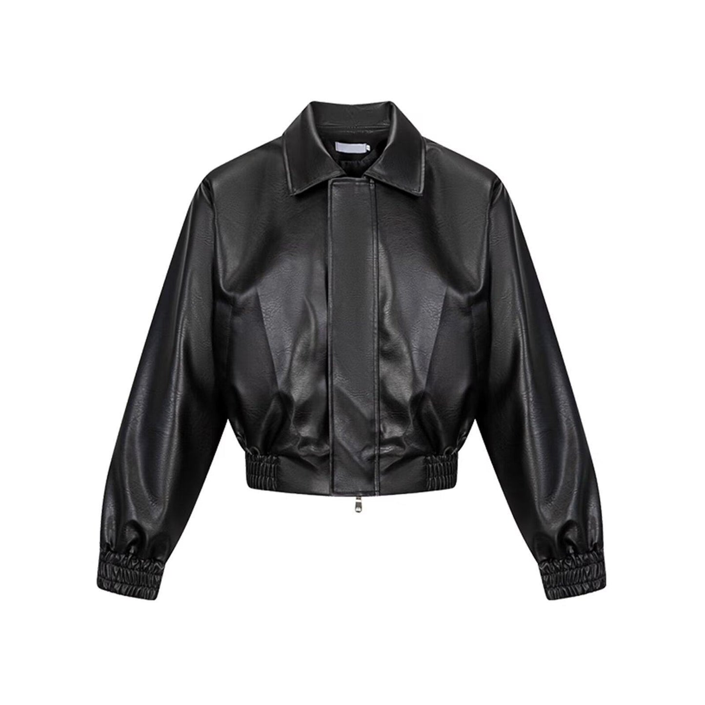 Retro Motorcycle Korean-Style Padded Shoulder Leather Jacket Coat For Men