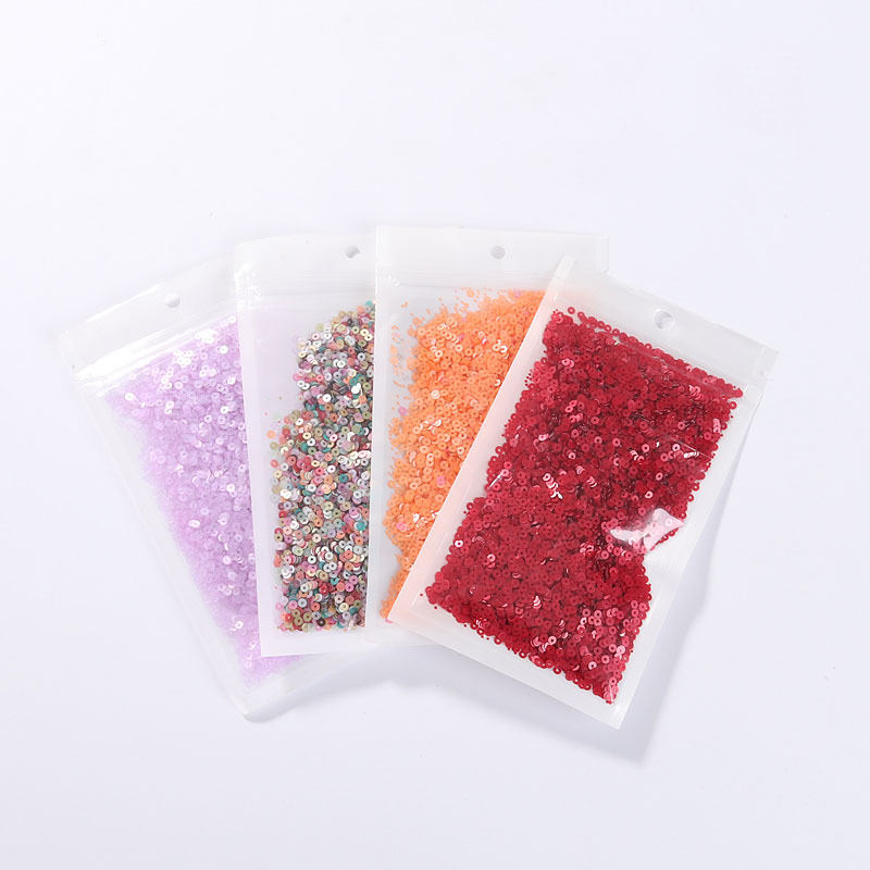 In Stock 3mm Frosted Flat Sheet Middle Hole PVC Paillette Hand Sewing Clothing Accessories