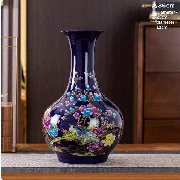 Porcelain Famille-Rose Luminous Vase Gift Modern Home Decor