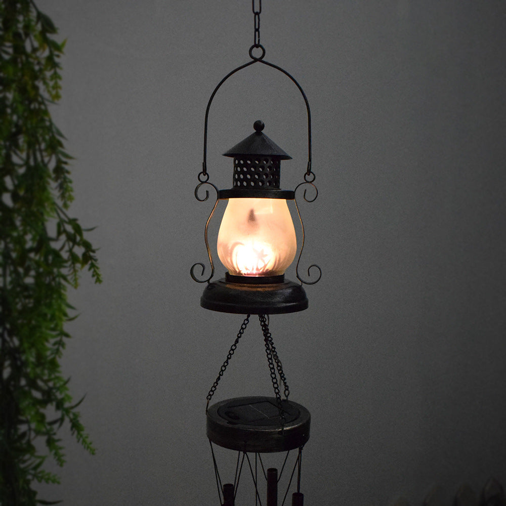 Solar-Powered Wrought-Iron Garden Decorative Night Light Outdoor Courtyard Lamp