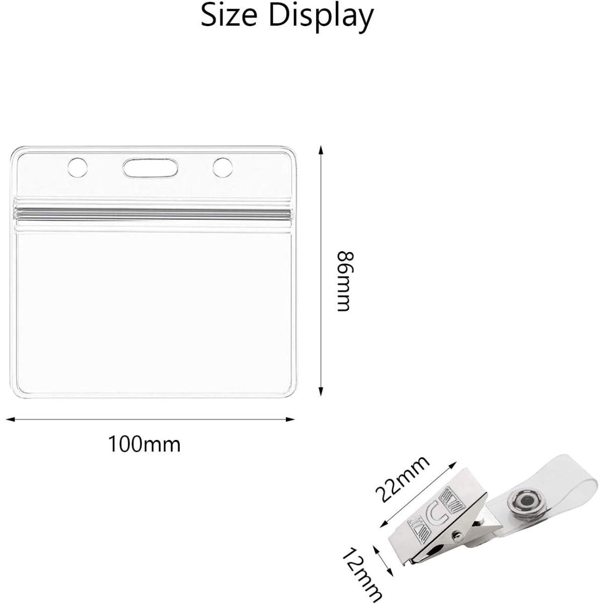 100-Piece Metal Label Clip And Card Holder Set, 100 X 86 Mm Standard Size For ID Cards, Employee Badges, And Access Cards – Ideal For The Office, Conferences, Events, And Training Sessions