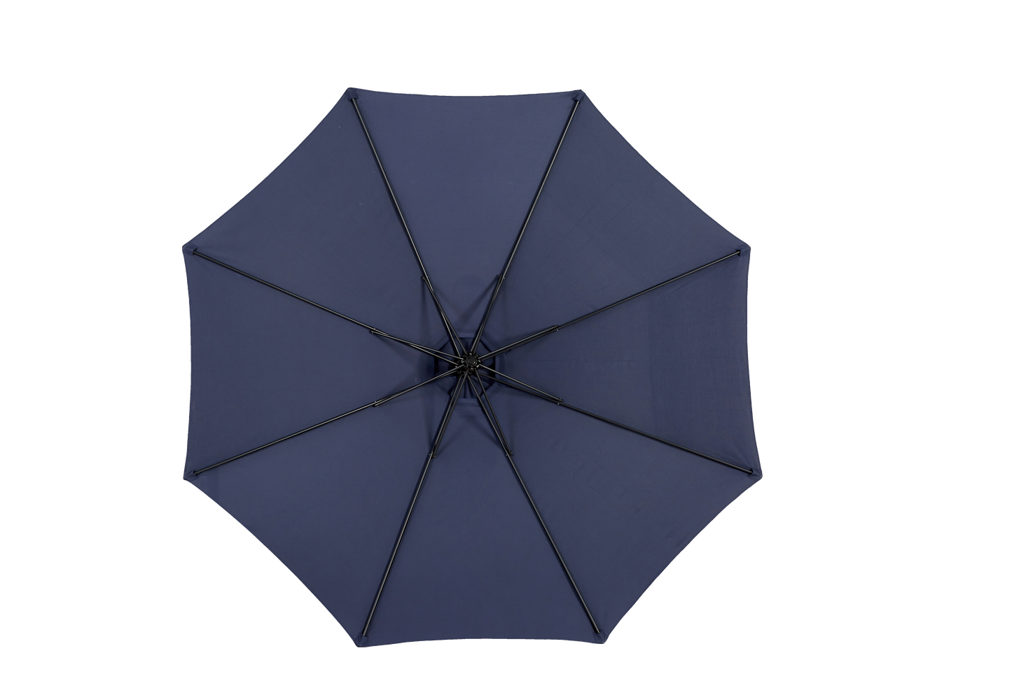 Best Choice Products 10ft Offset Hanging Market Patio Umbrella W-Easy Tilt Adjustment, Polyester Shade, 8 Ribs For Backyard, Poolside - Navy Blue No Base